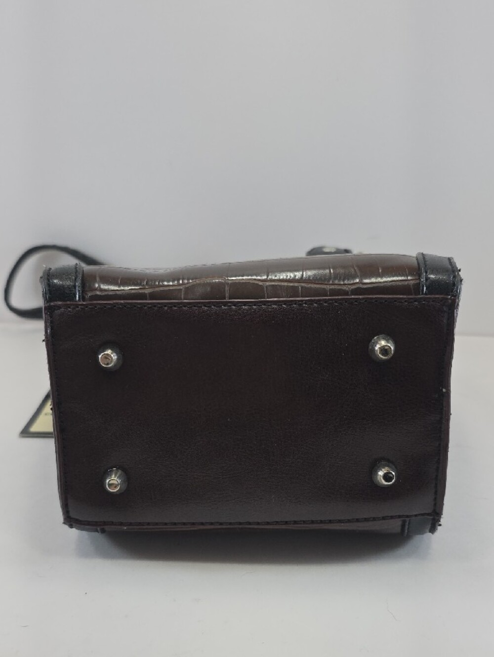 CR Western Croc Embossed Brown Black Shoulder Bag Y2K Purse - Picture 6 of 15